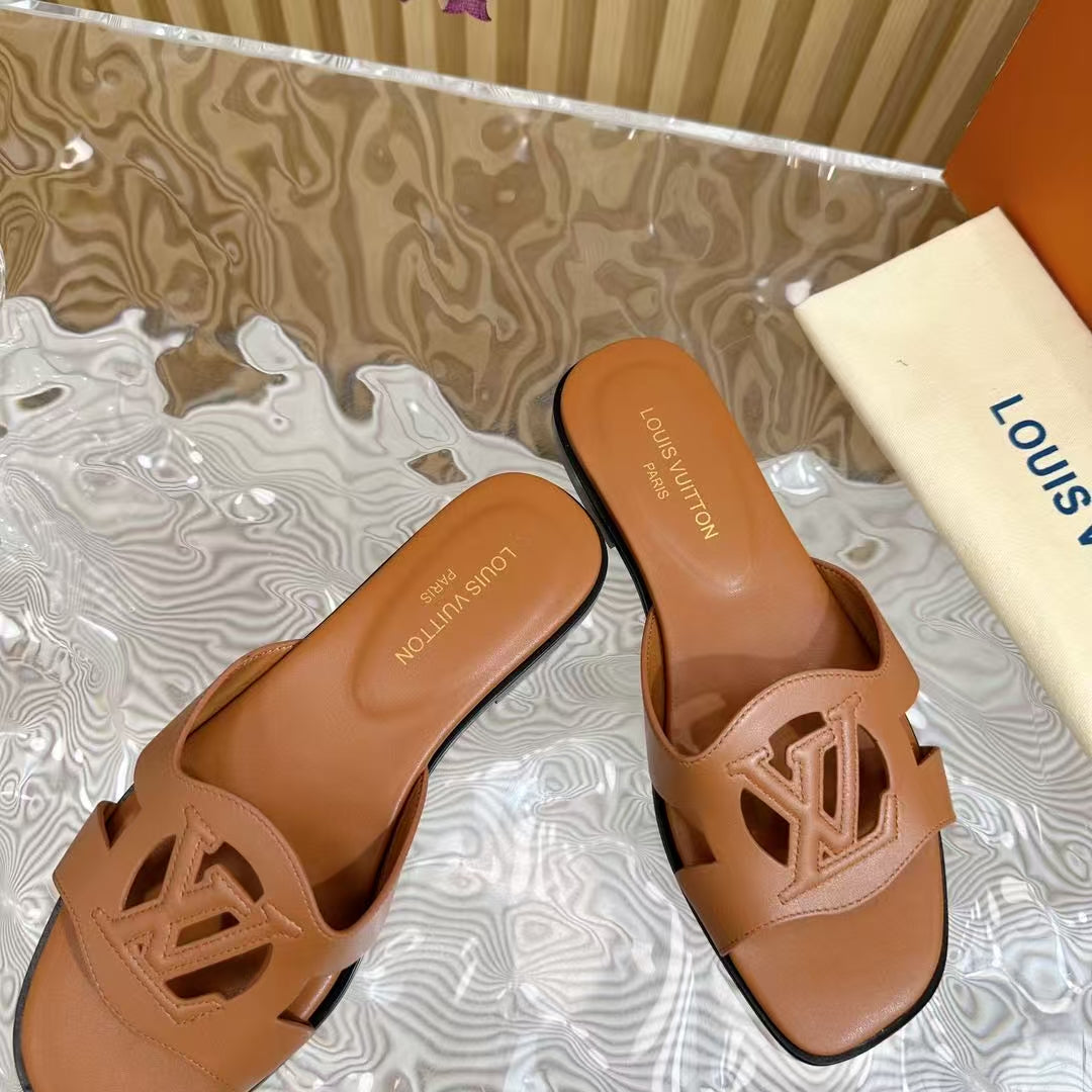 LV Isola Flat Mule 'Cognac' Sandal