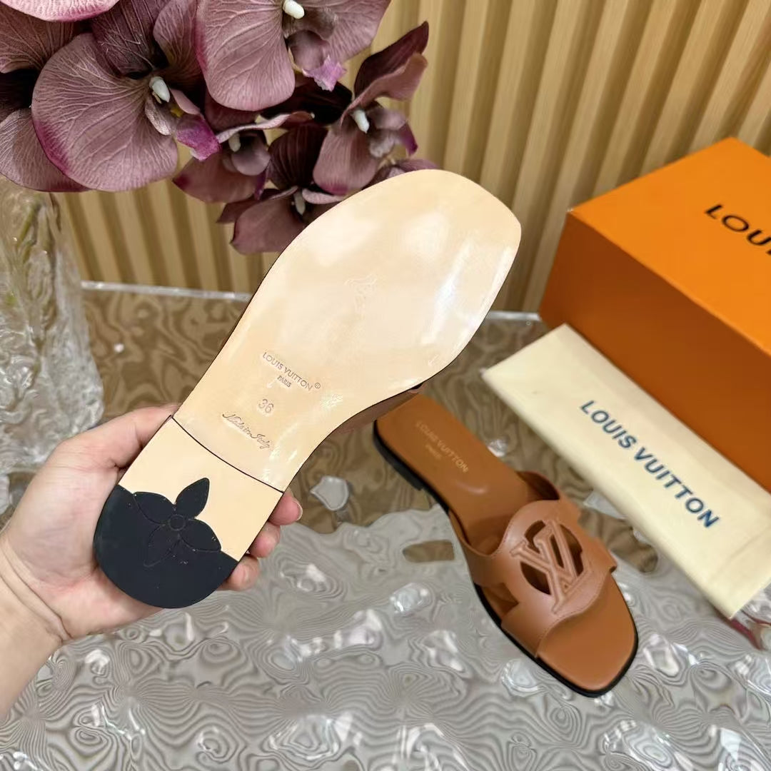 LV Isola Flat Mule 'Cognac' Sandal