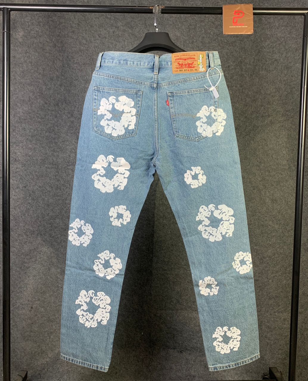 Levi's x Denim Tears The Cotton Wreath Print Straight Leg Jeans