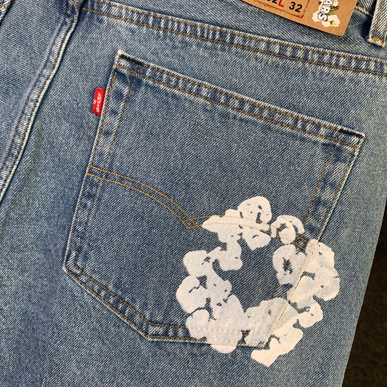 Levi's x Denim Tears The Cotton Wreath Print Straight Leg Jeans